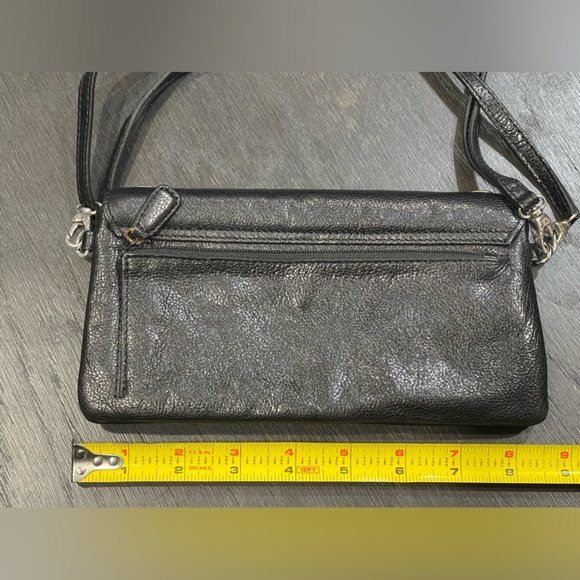 Brighton Black Leather Clutch Wallet Wristlet Crossbody Bag Purse - Picture 3 of 3